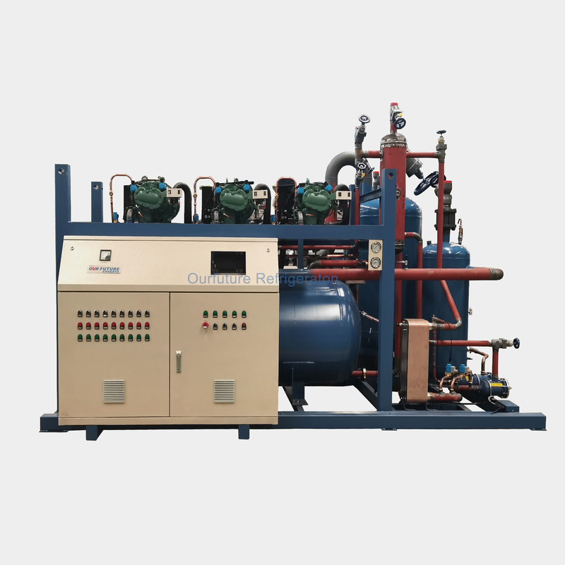 نصف الهرماتيكية نوع المسمار PLC قابلة للتخصيص الحجم الكبير التخزين البارد رف ضاغط